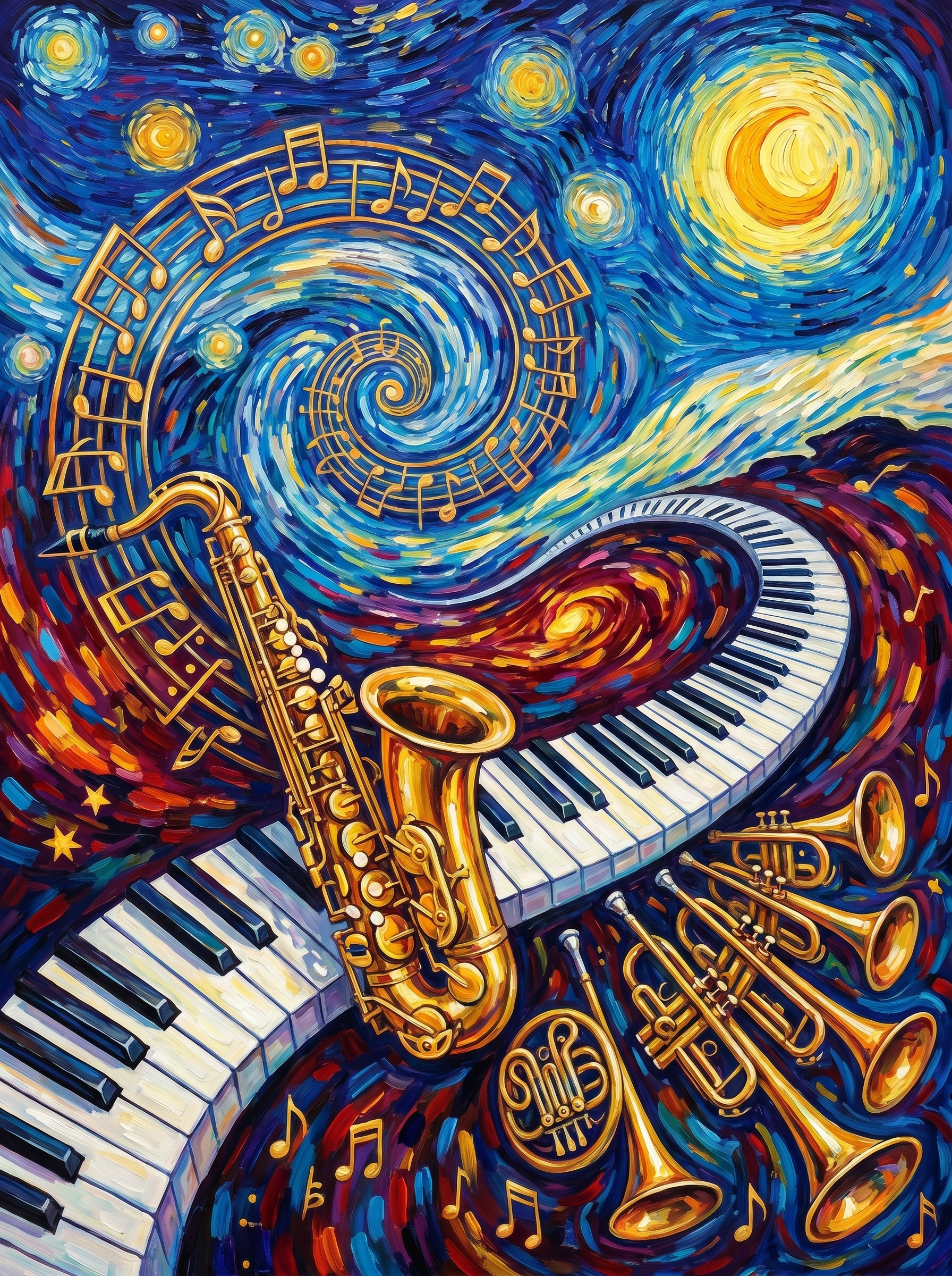 Midnight Jazz Symphony (Diamond Painting) Diamond Painting kit