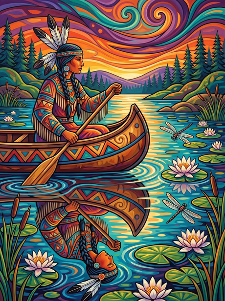 Spirit Lake Journey People Paint by Numbers kit