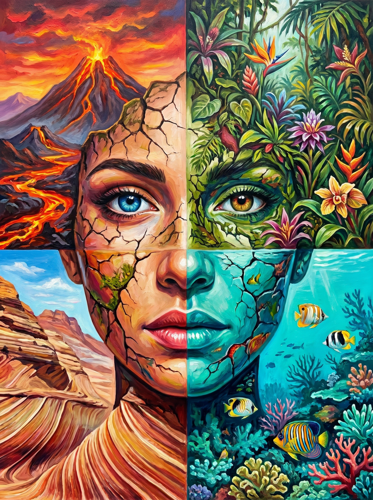 Elements of Earth People Paint by Numbers kit