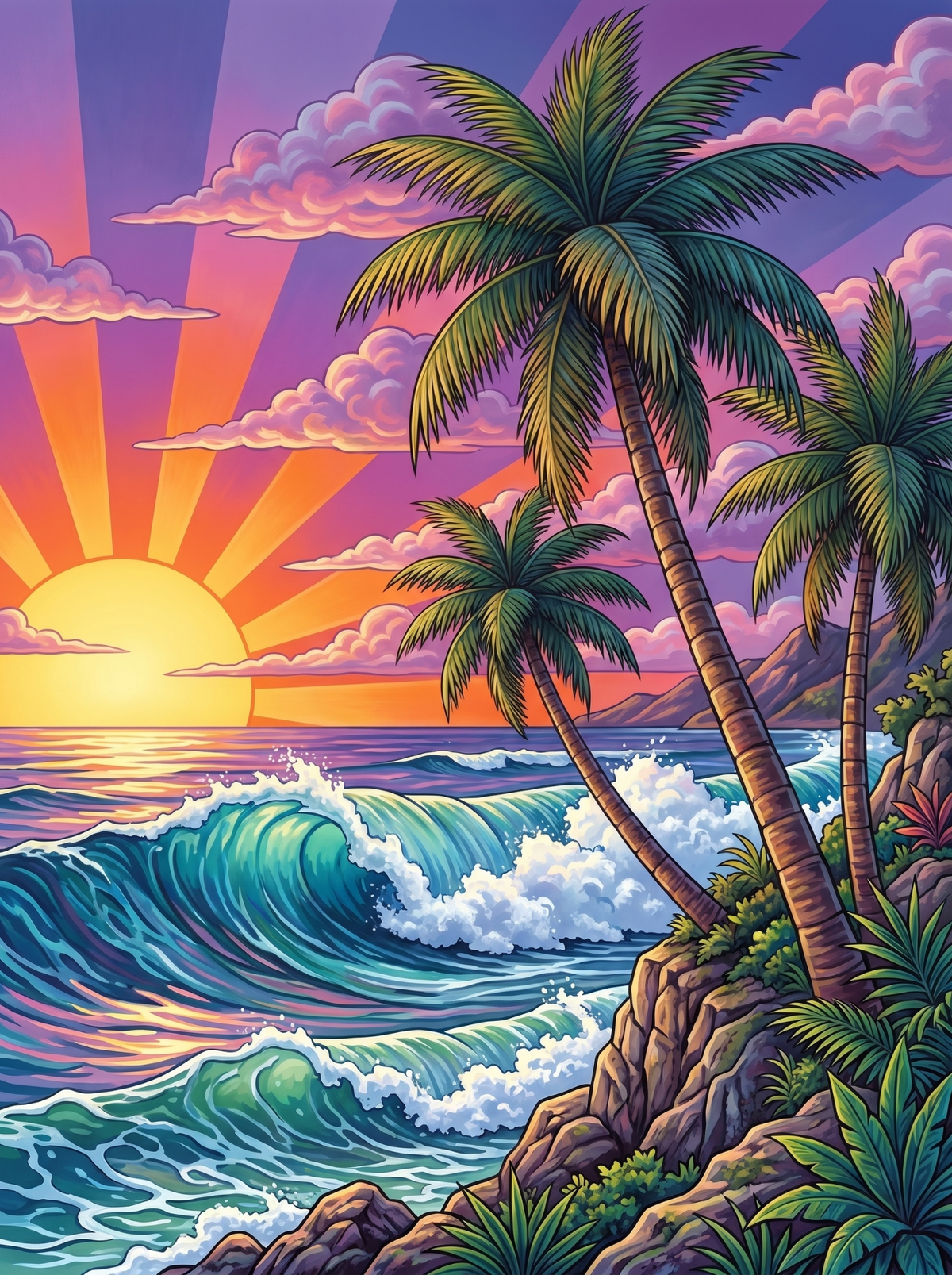 Golden Tide Sunset People Paint by Numbers kit
