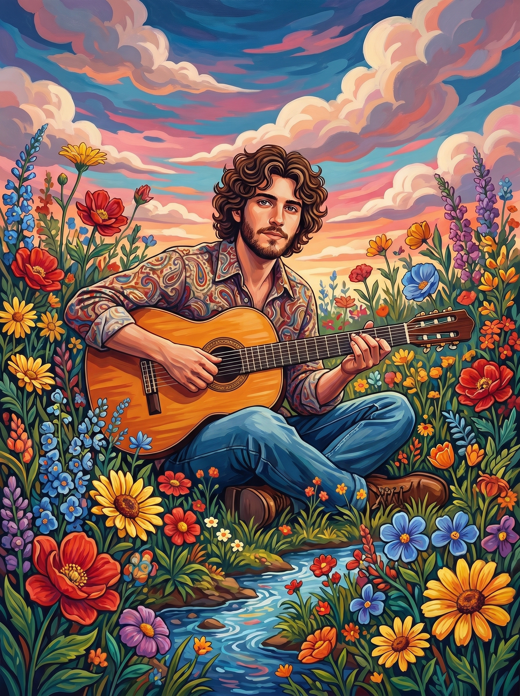 Wildflower Serenade People Paint by Numbers kit