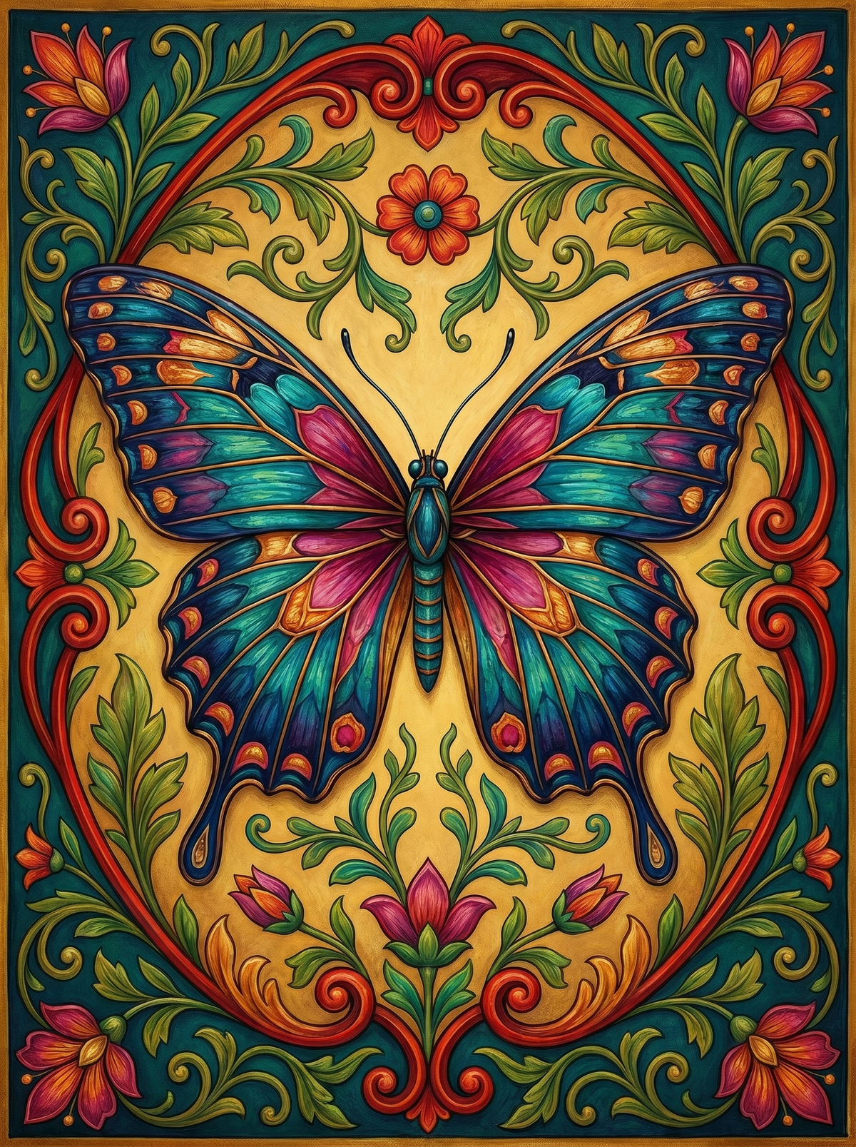 Royal Butterfly Bloom People Paint by Numbers kit