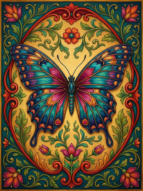 Royal Butterfly Bloom People Paint by Numbers kit
