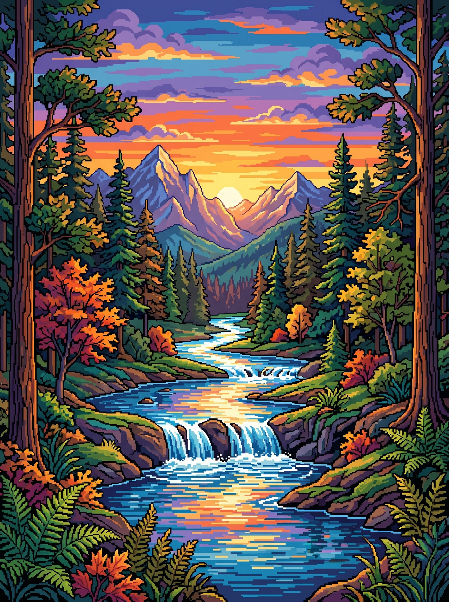 Golden River Retreat People Paint by Numbers kit