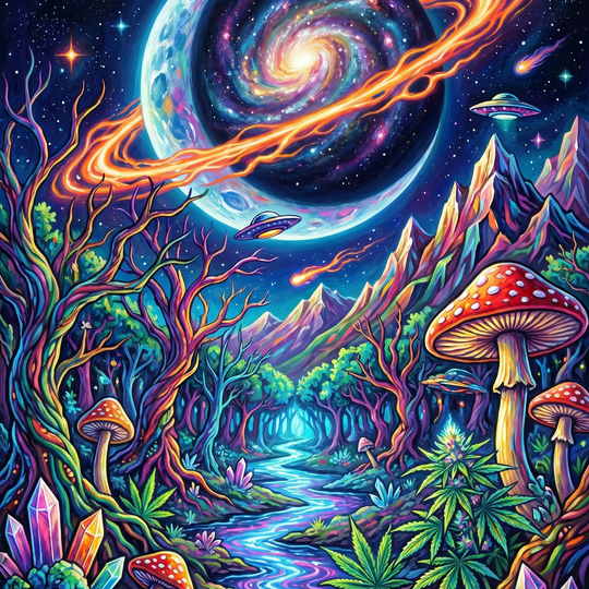 Cosmic Mushroom Dreamscape