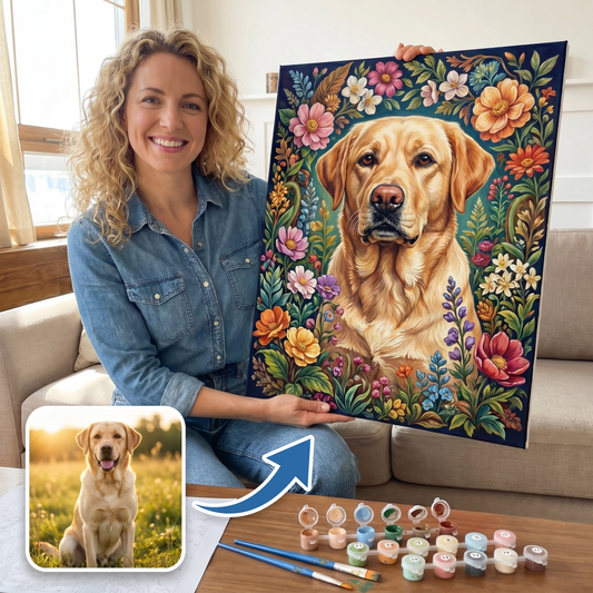 Custom AI Pet Portrait Paint by Numbers Kit