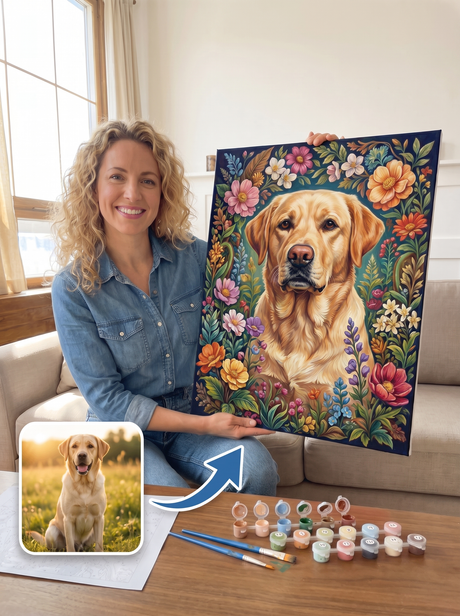 Custom AI Pet Portrait Paint by Numbers Kit
