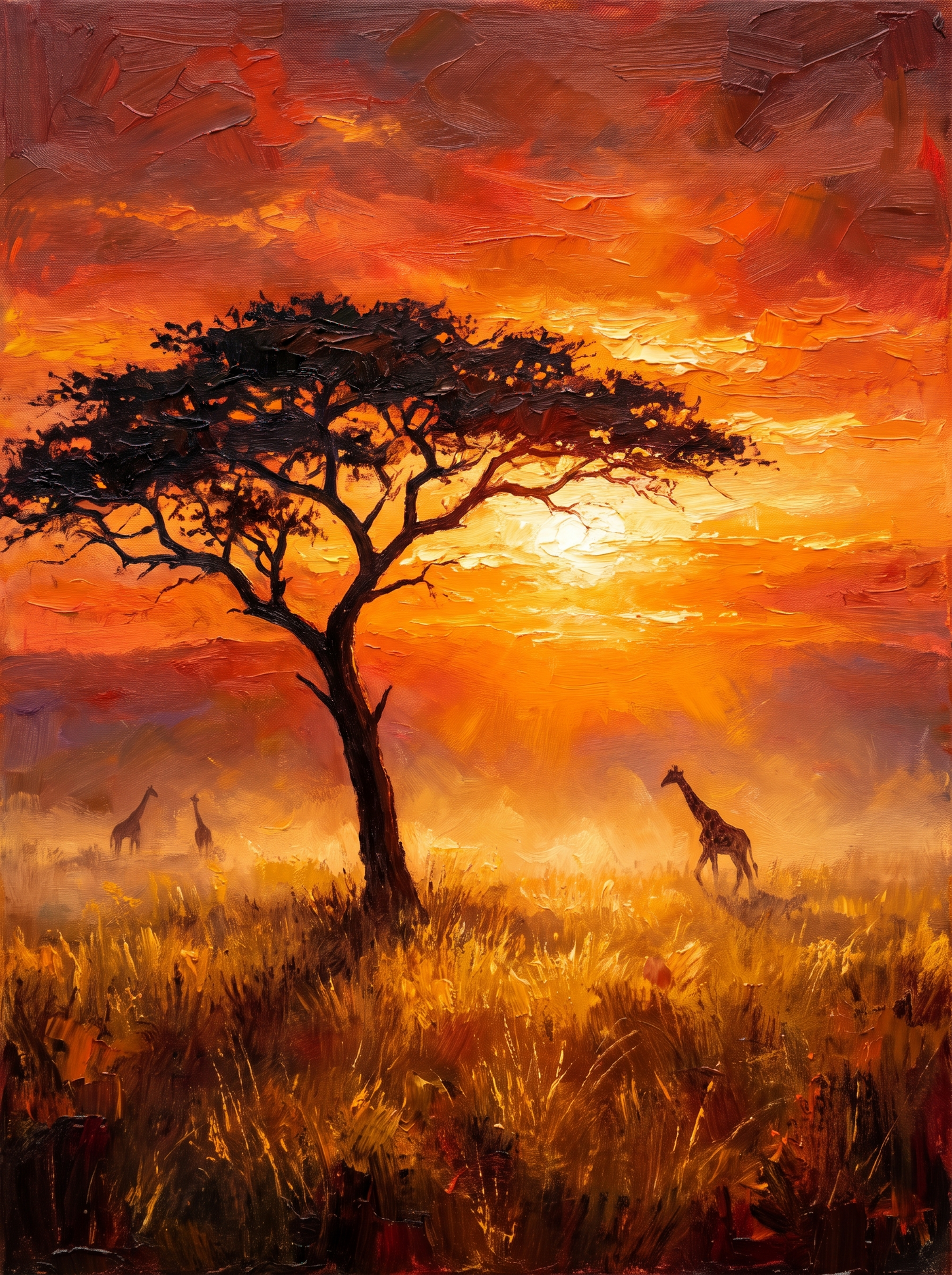 African Savanna Acacia Sunset