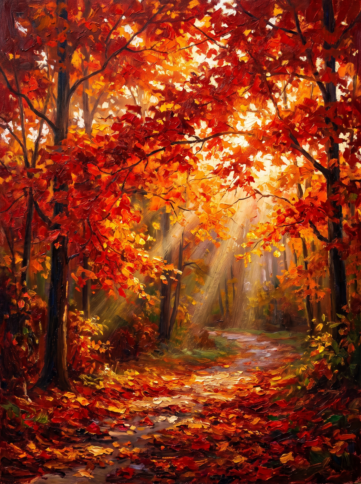 Autumn Maple Grove Red Canopy