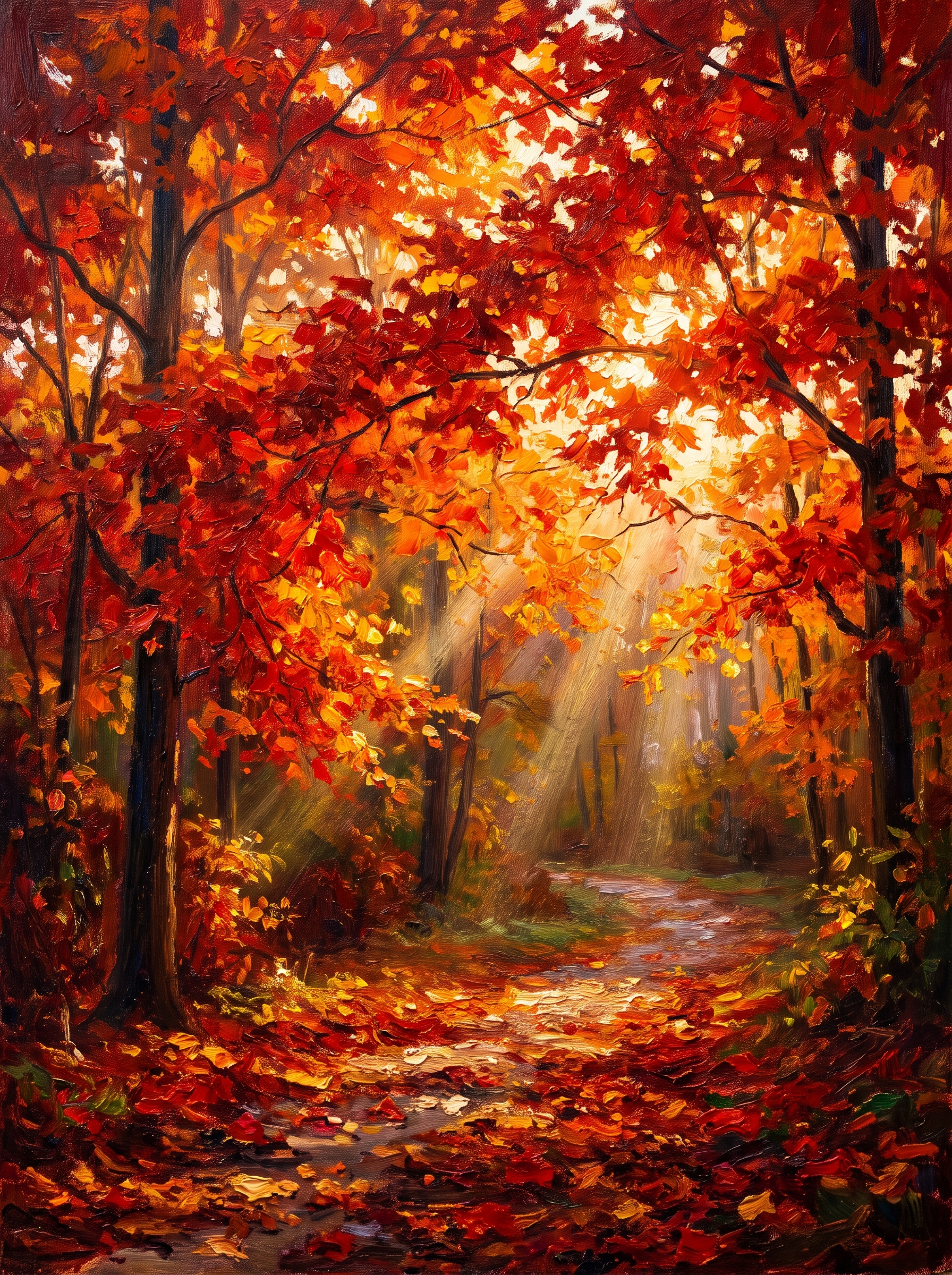 Autumn Maple Grove Red Canopy