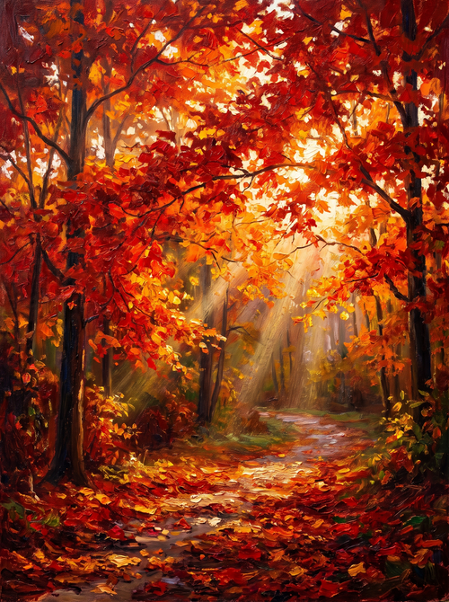 Autumn Maple Grove Red Canopy