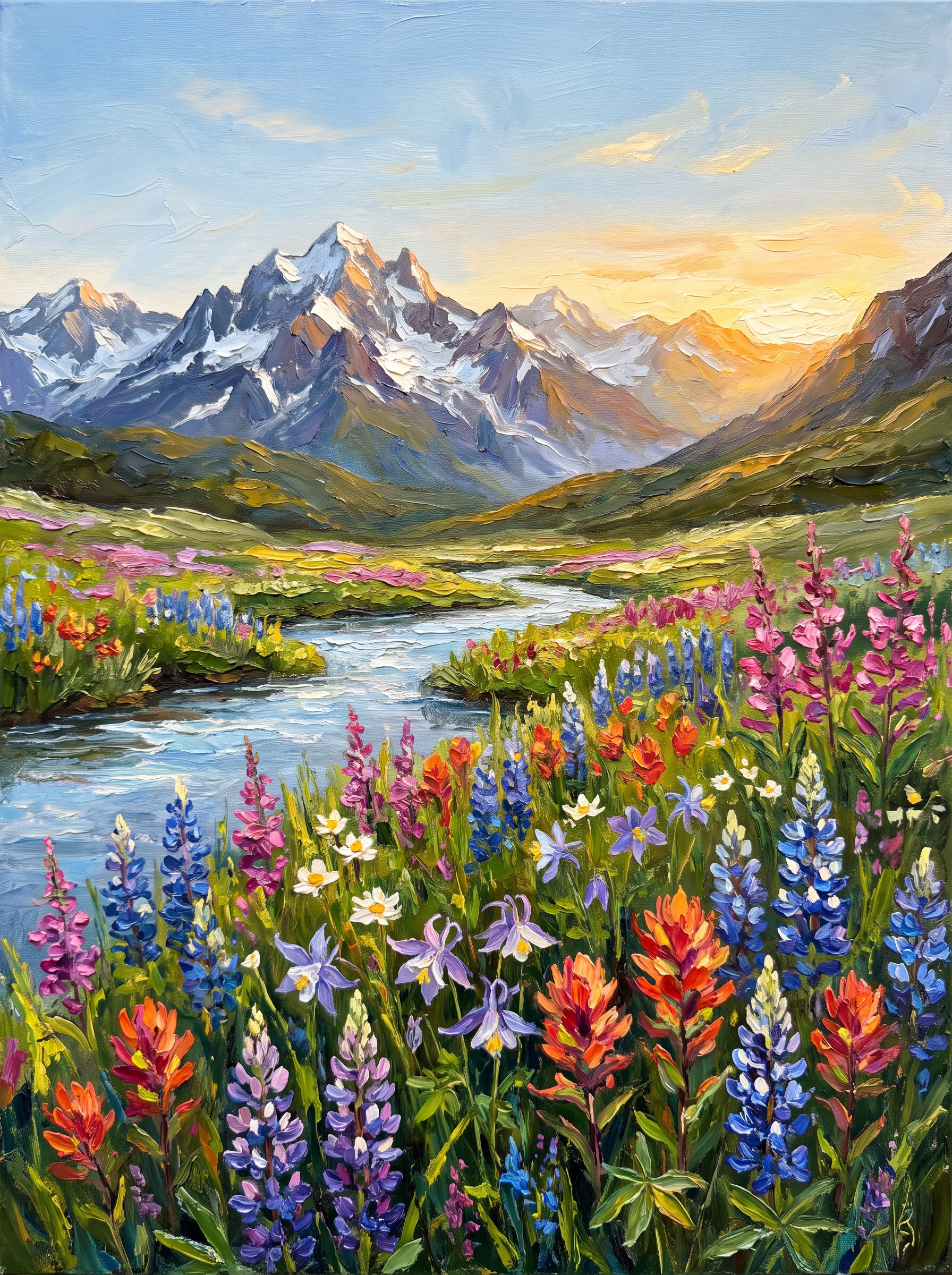 Alpine Wildflower Meadow Summer Peaks