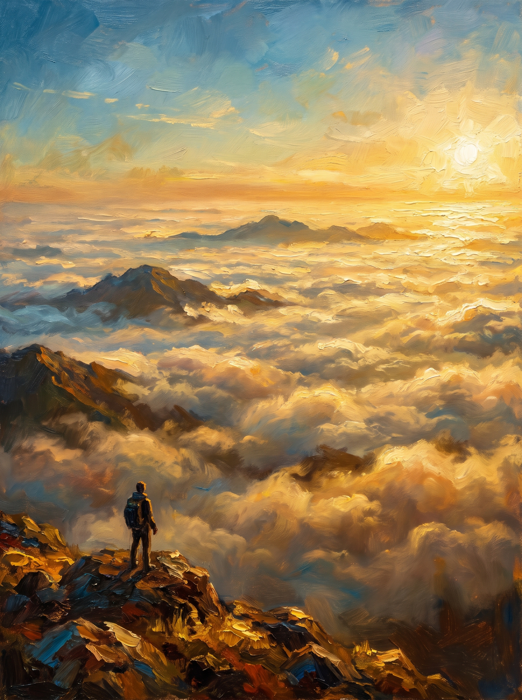 Sea of Clouds Mountain Summit Sunrise
