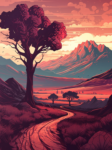 Fiery Vistas (Paint by Numbers)