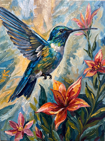 Impasto Hummingbird (Paint by Numbers)