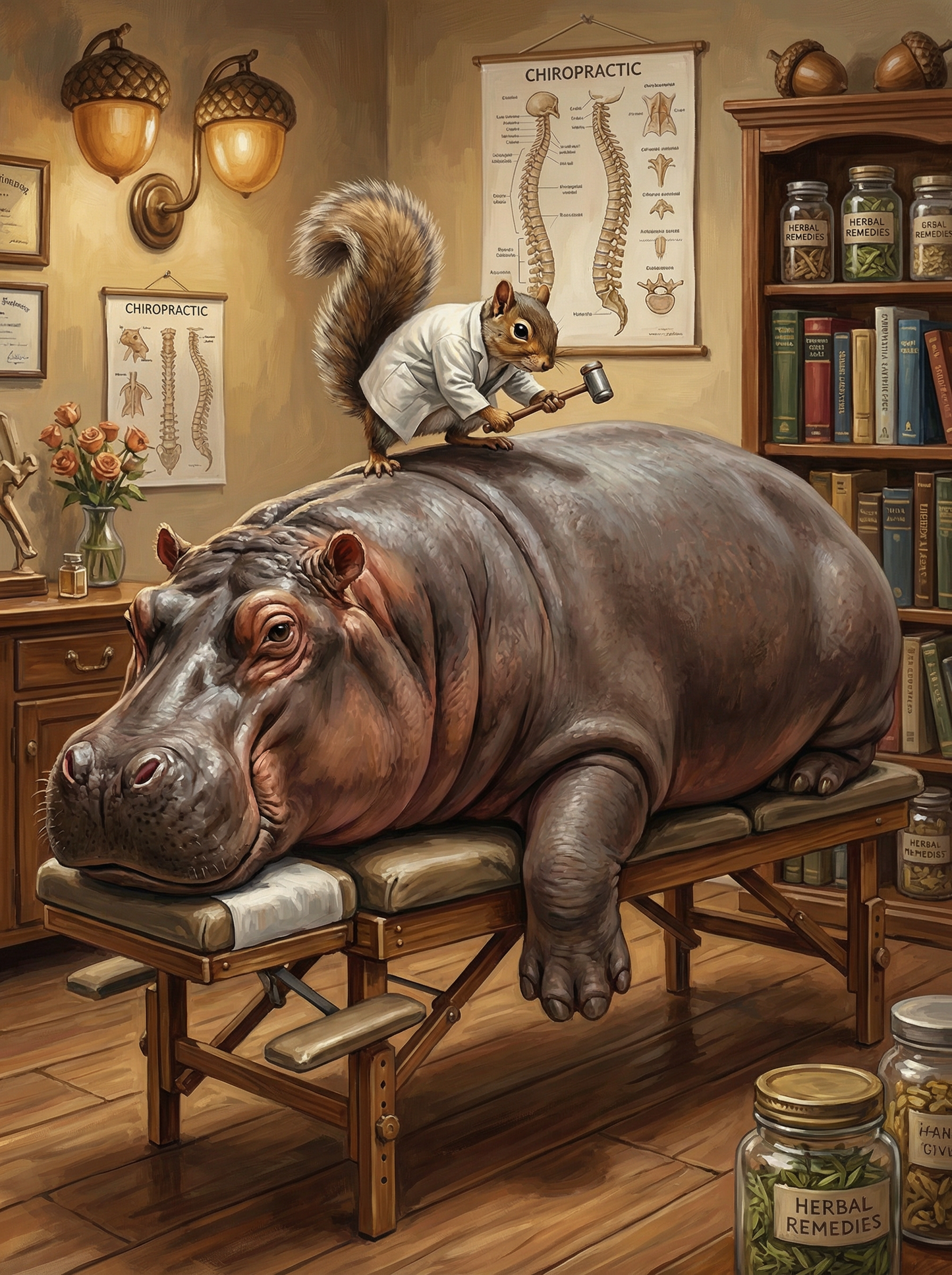 Hippo Chiropractic Visit (Diamond Painting)
