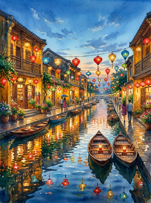 Hoi An Lanterns (150 Color Diamond Painting)
