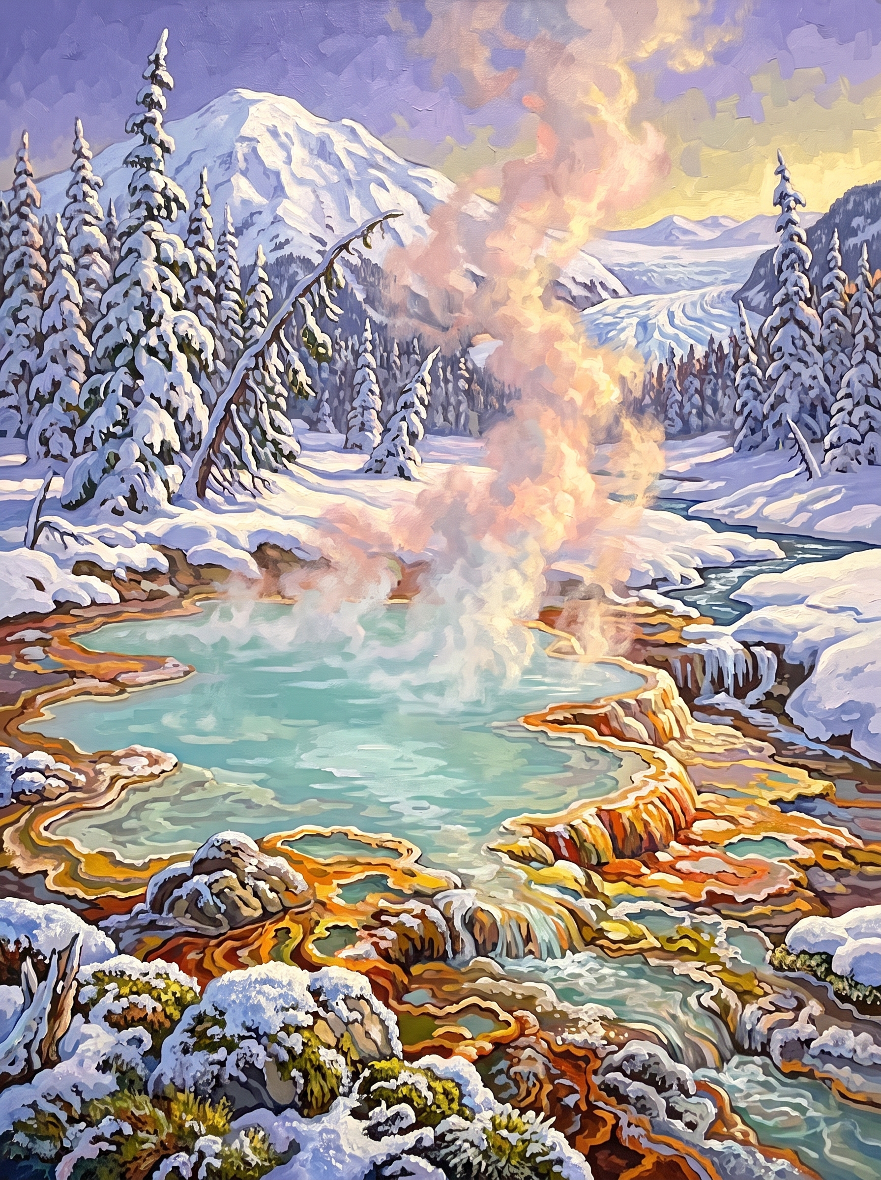 Hot Spring in Snow
