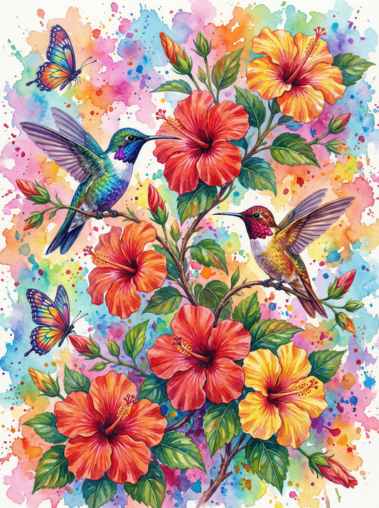 Hummingbird Tropical Nectar Harmony (Diamond Painting)