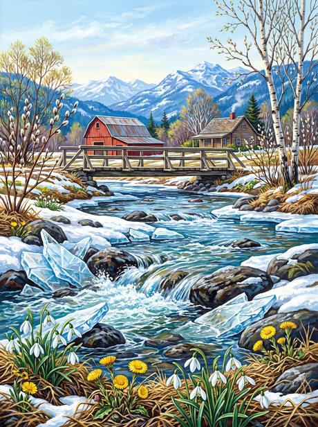 Ice Break up River