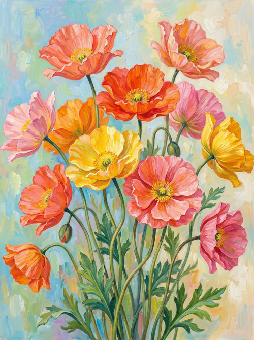 Iceland Poppies Bright (Diamond Painting)