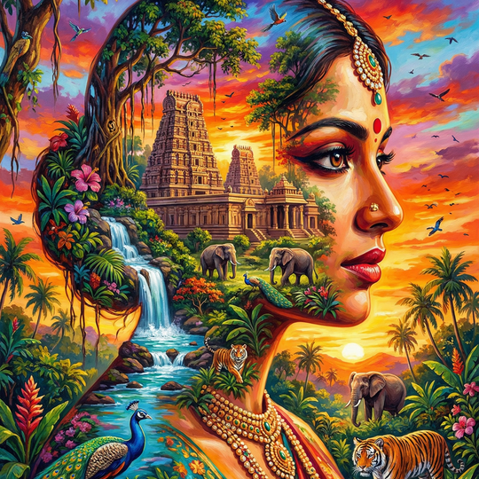 Indian Jungle Temple Portrait
