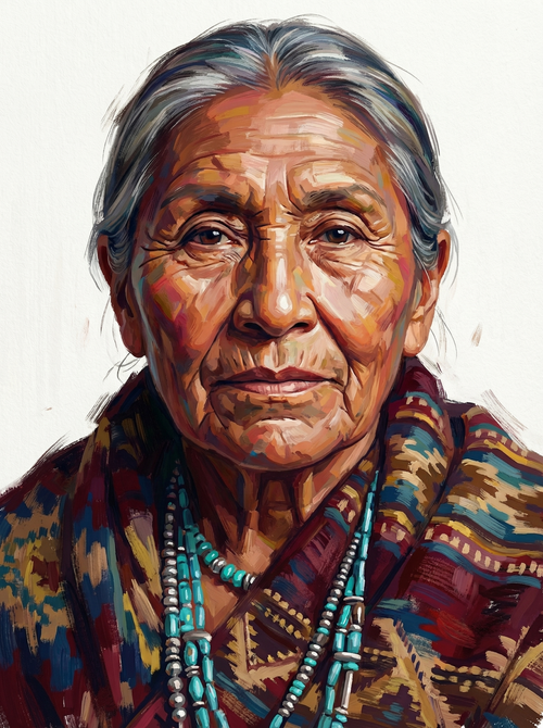 Indigenous Woman Portrait (100 Color Diamond Painting) Diamond Painting kit