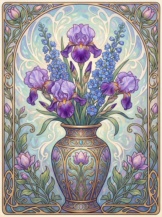 Iris Delphinium Vase (80 Colors)