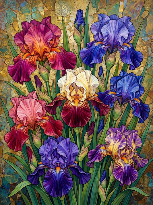 Iris Gold Mosaic (Diamond Painting)