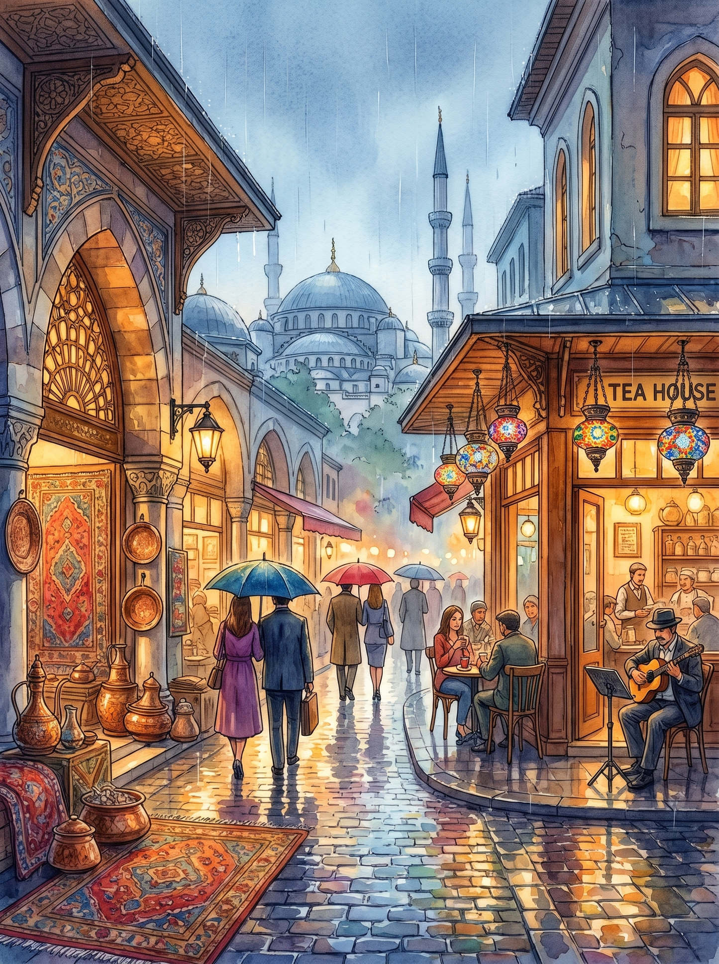 Rainy Bazaar Tea House, Istanbul