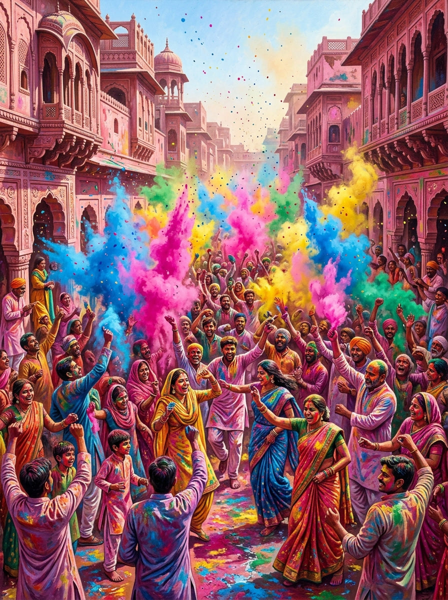 Jaipur Holi Festival Documentary (150 Color Diamond Painting)