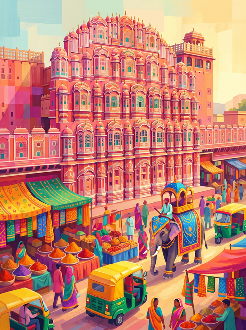 Jaipur Pink City (150 Color Diamond Painting)