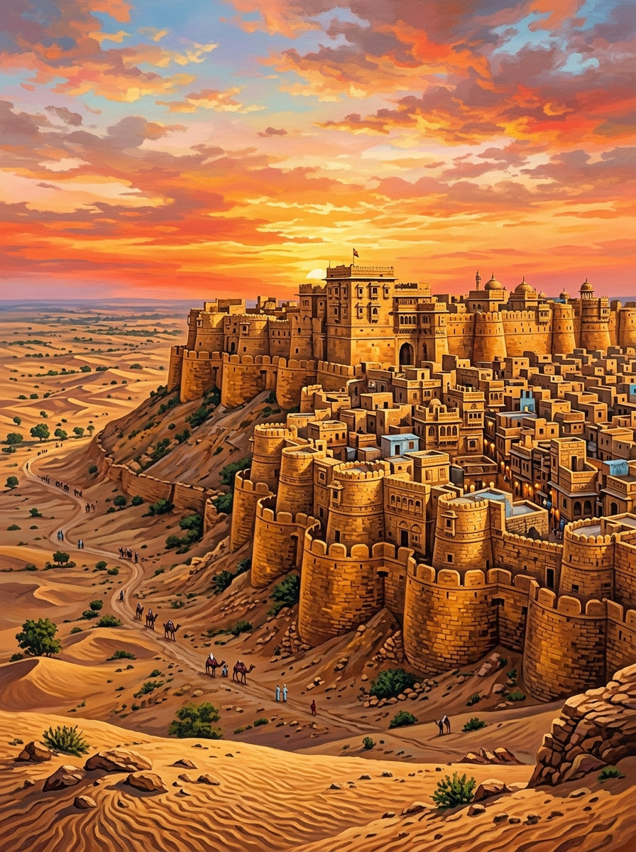 Jaisalmer Golden Fort Documentary (150 Color Diamond Painting)