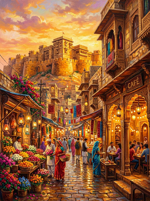 Jaisalmer Golden Fort Impasto (150 Color Diamond Painting)