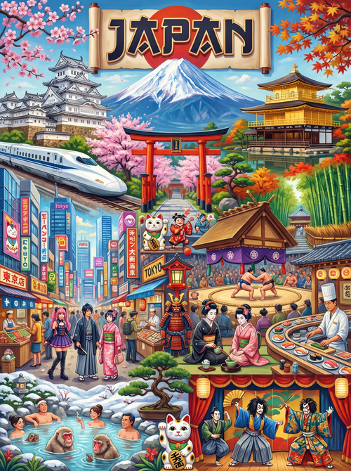 Japan Blossoms and Temples
