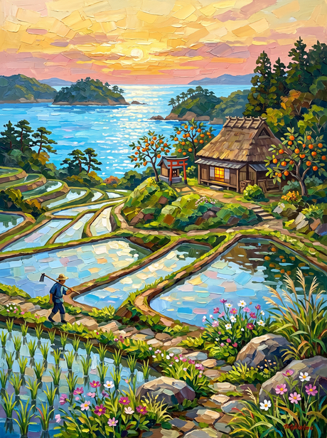 Japan Rice Terraces Sea