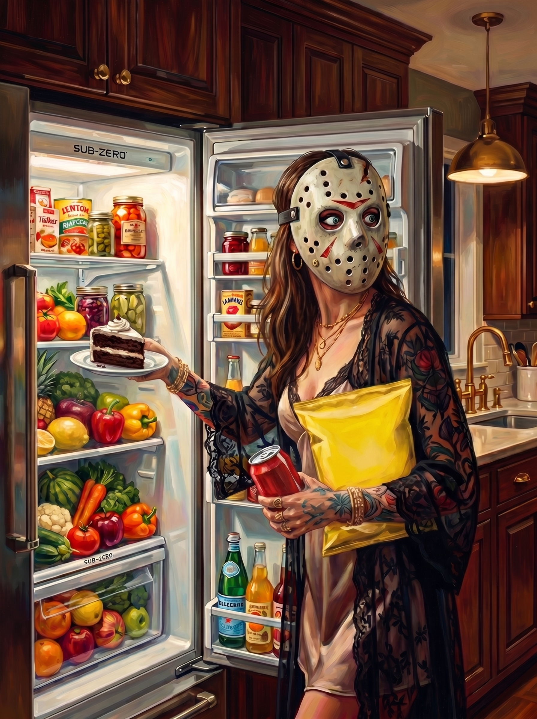 Jason Mask Fridge Raid (150 Color Diamond Painting)