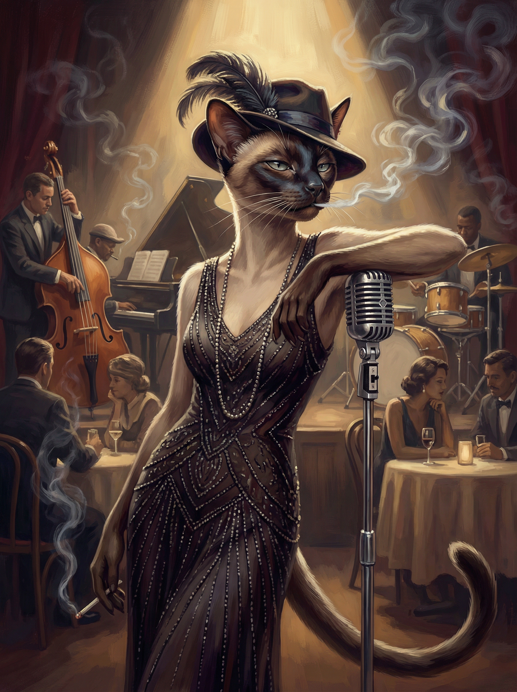 Jazz Cat Serenade (Diamond Painting) Diamond Painting kit