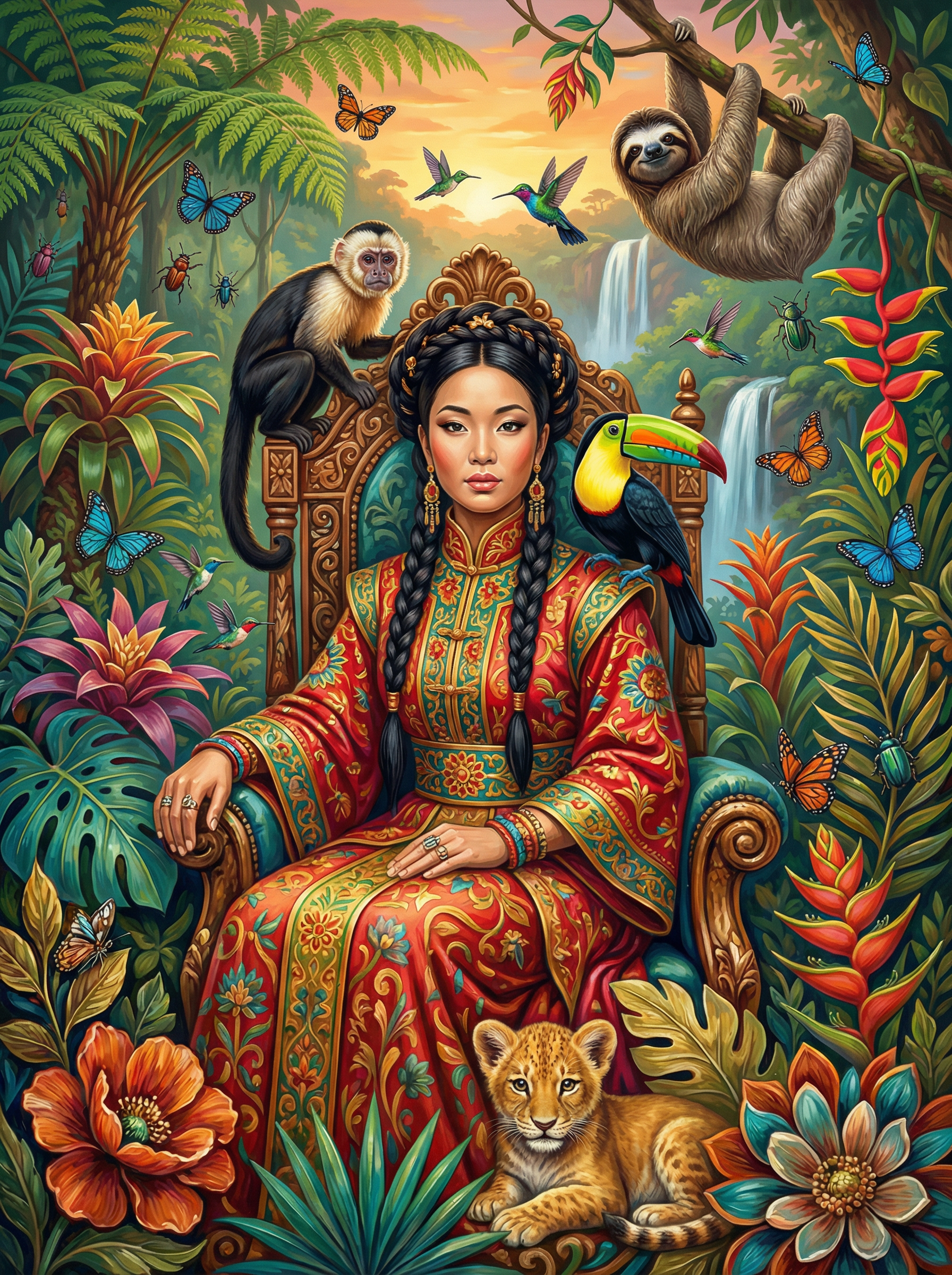 Jungle Princess Portrait (100 Color Diamond Painting) Diamond Painting kit