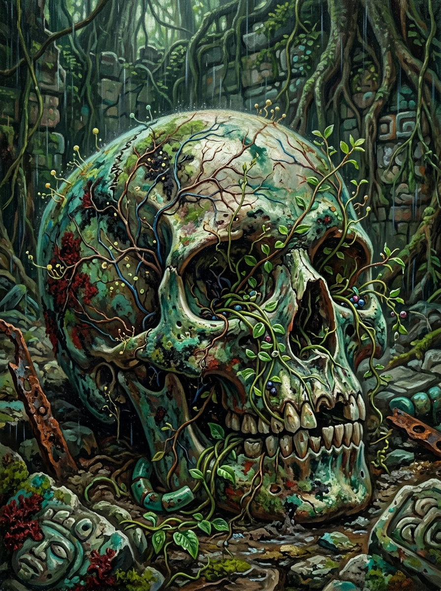 Jungle Temple Skull (Diamond Painting) Diamond Painting kit