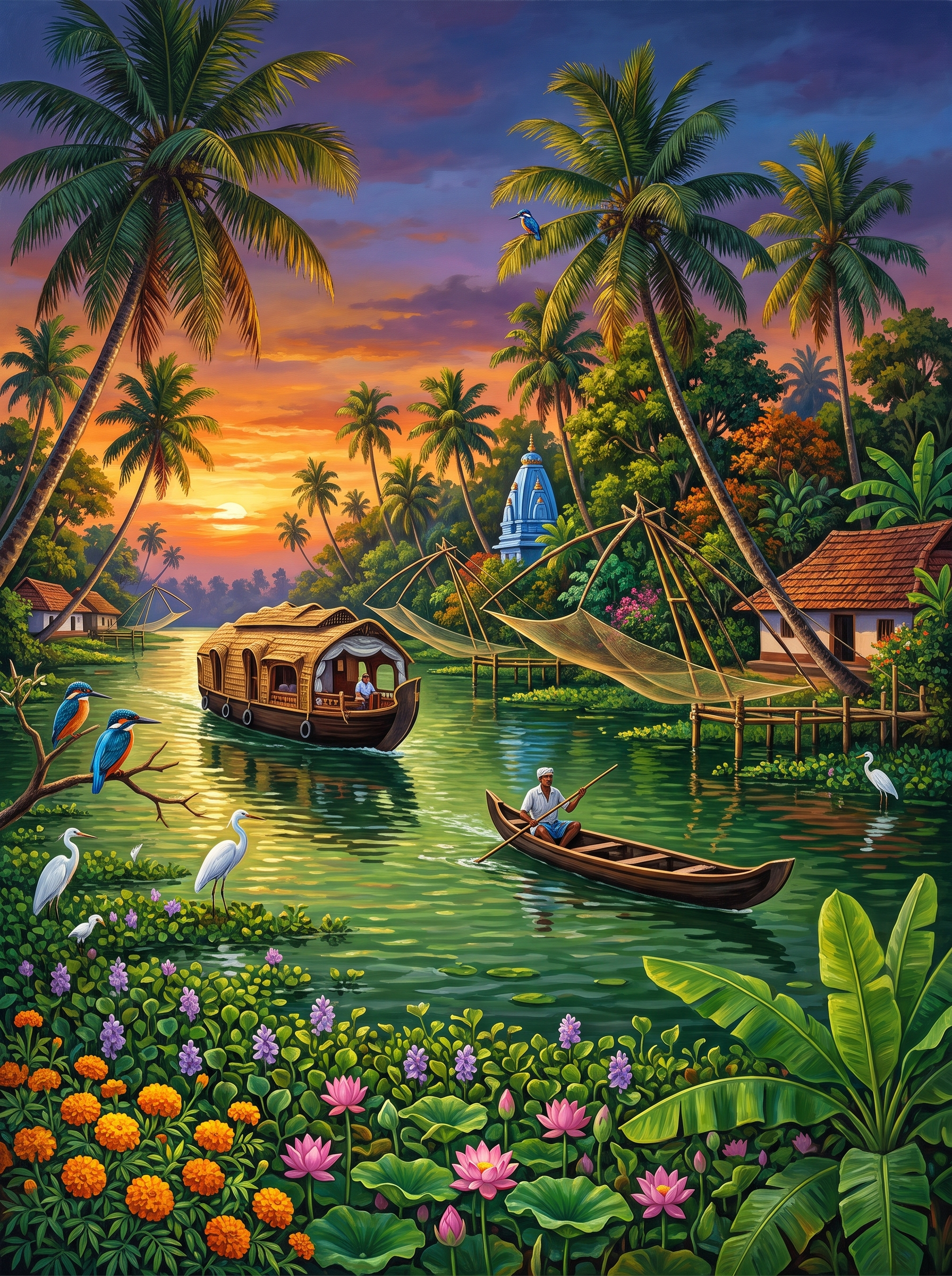 Kerala Houseboat Dawn