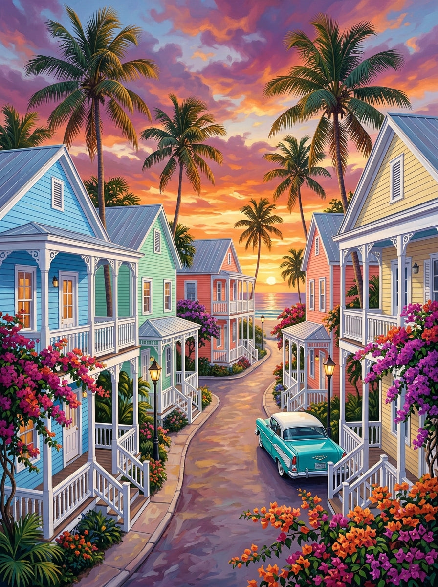 Key West Conch Street (150 Color Diamond Painting)
