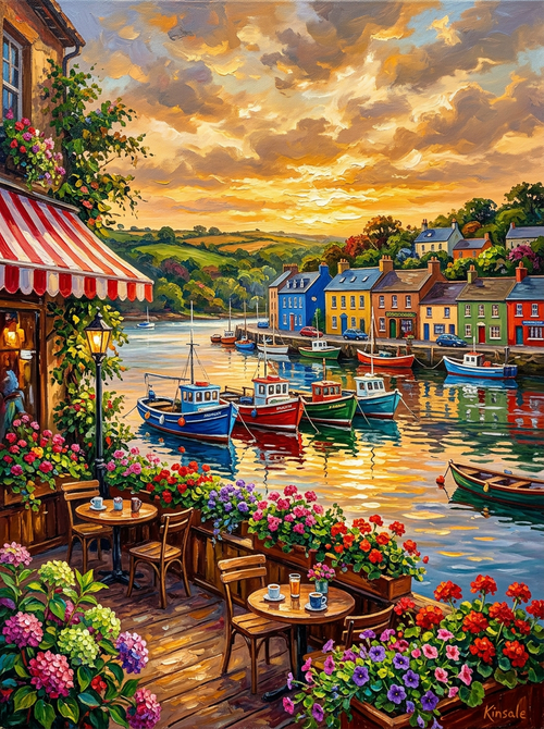 Kinsale Cafe Harbour (150 Color Diamond Painting)