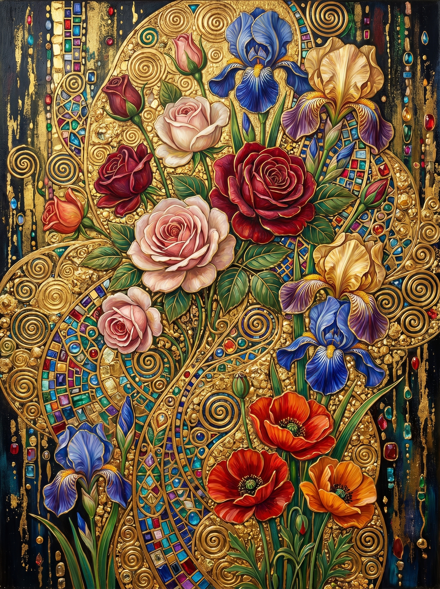 Klimt Gold Floral Homage (Diamond Painting)