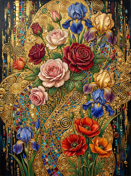 Klimt Gold Floral Homage (Diamond Painting) Diamond Painting kit