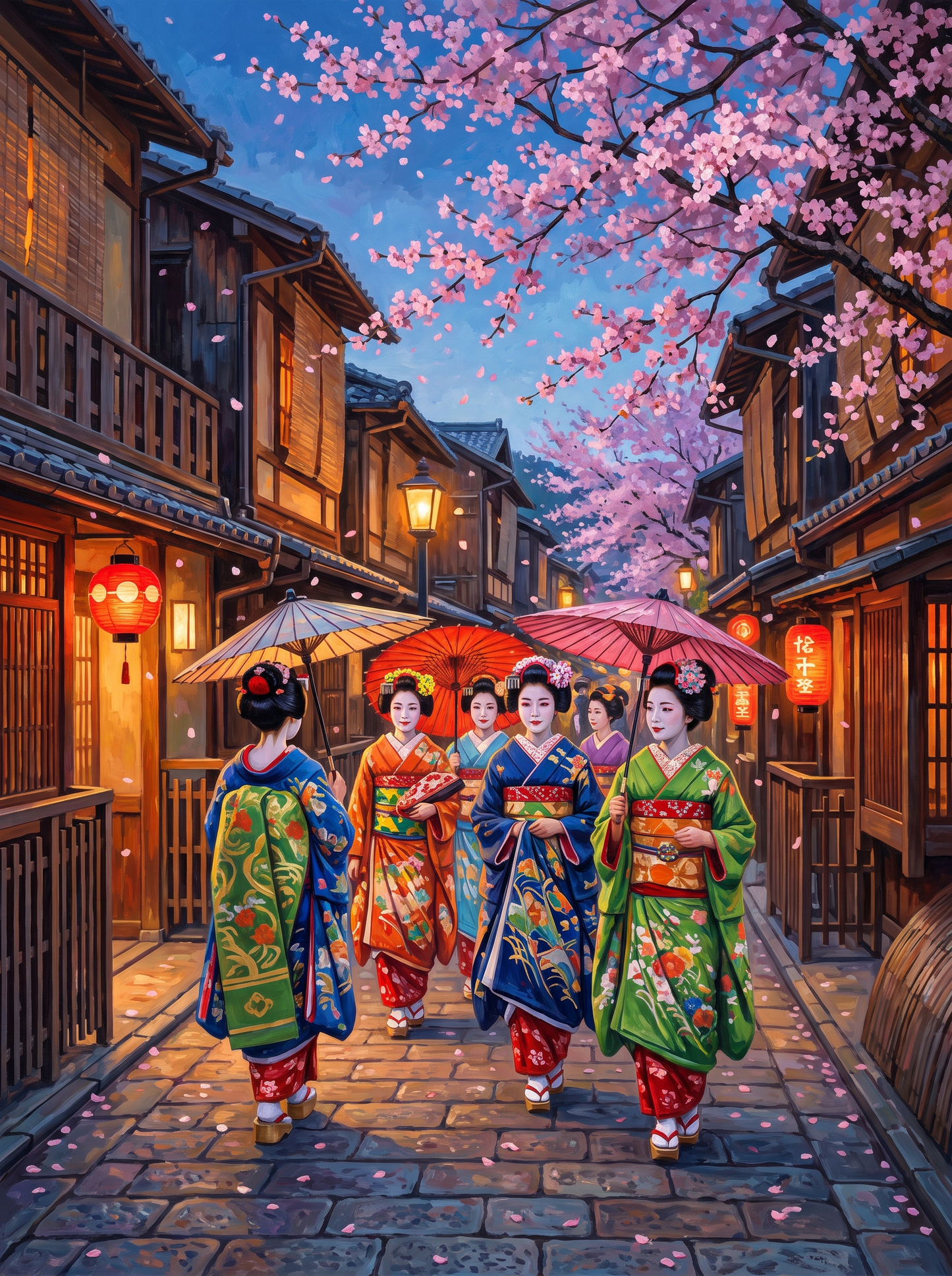 Kyoto Geisha Cherry Blossom Procession