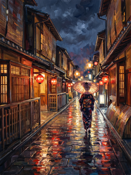 Kyoto Gion Night (150 Color Diamond Painting) Diamond Painting kit