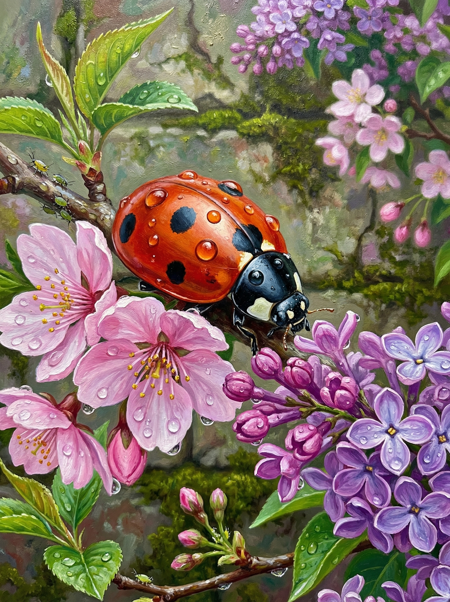 Ladybug Flower Garden (Diamond Painting)