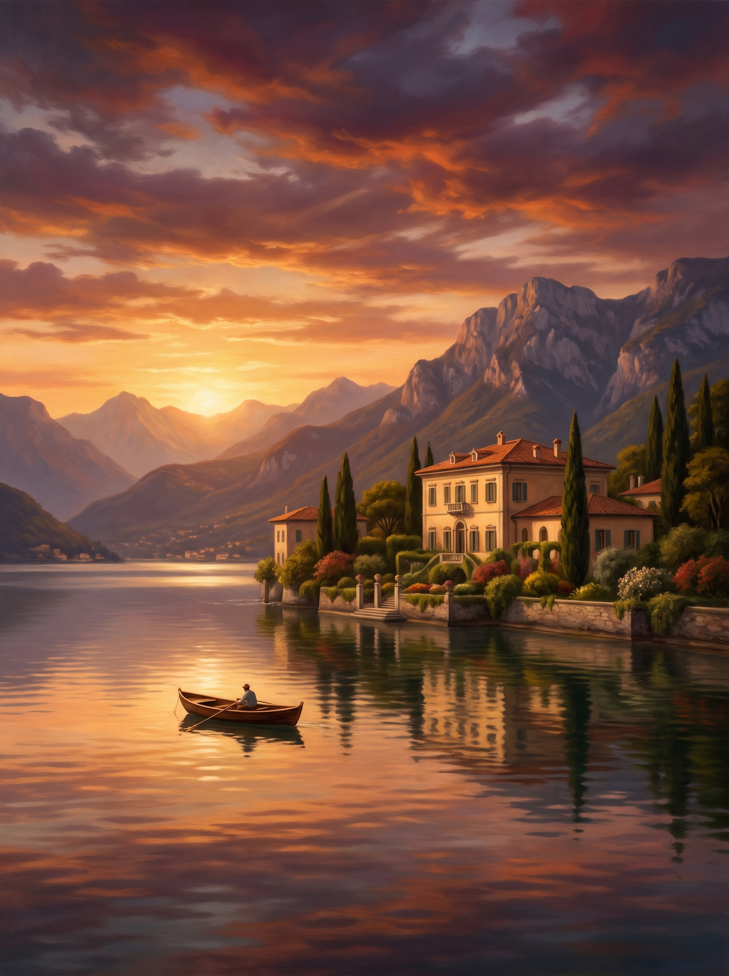 Lake Como Villa Sunset
