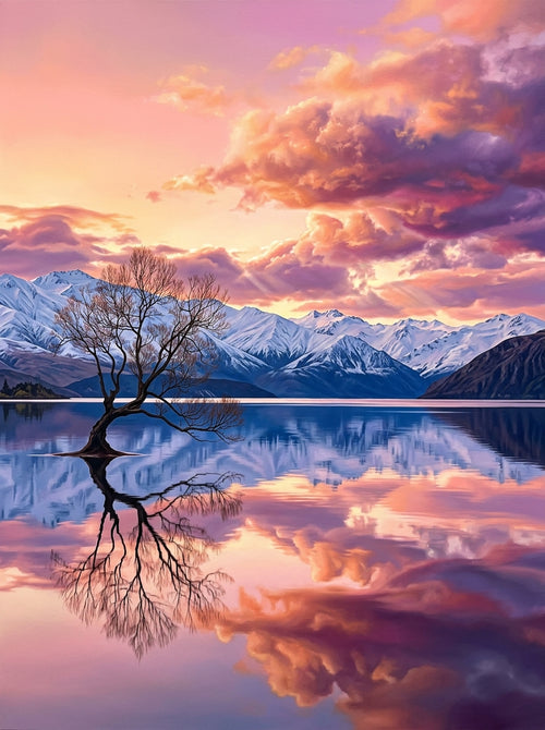 Lake Wanaka Dawn Clean (150 Color Diamond Painting)